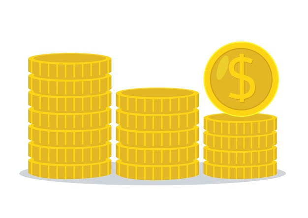 Ilustración vectorial gráfica de la pila de monedas de oro