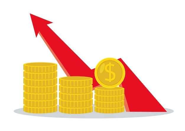 Ilustración vectorial gráfica de la pila de monedas de oro