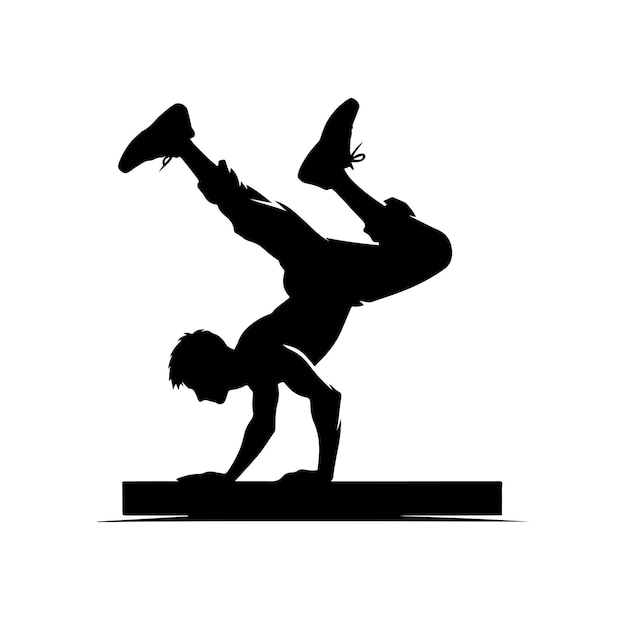Ilustración vectorial gráfica de la silueta de PARKOUR