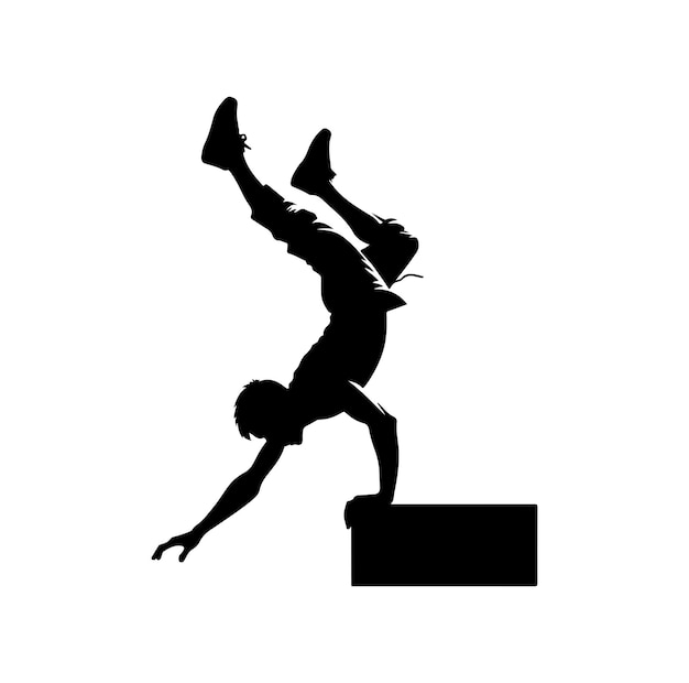 Ilustración vectorial gráfica de la silueta del parkour