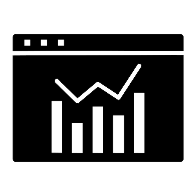 Ilustración vectorial del gráfico de barras del sitio web