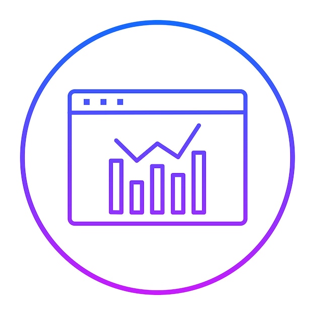 Ilustración vectorial del gráfico de barras del sitio web