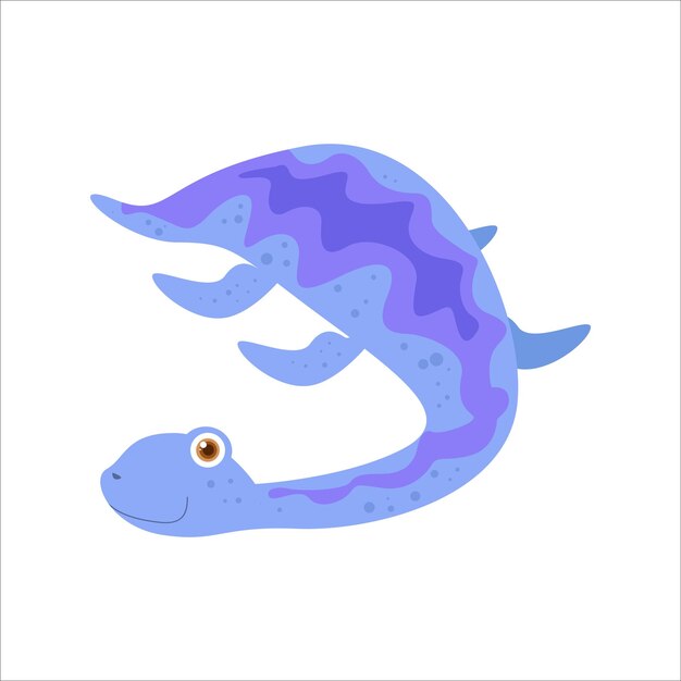 ilustración vectorial gráfico dibujos animados lindo monstruo bebé dino carácter plesiosaurio vector libre.