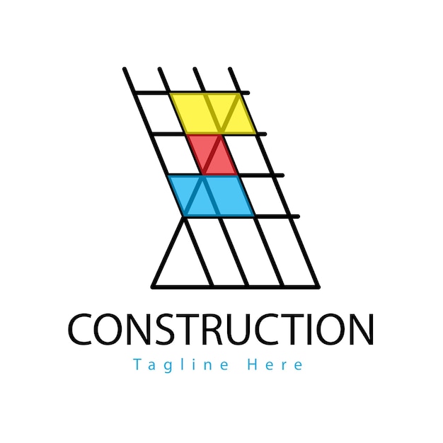Ilustración vectorial gráfico del diseño del logotipo de construcción