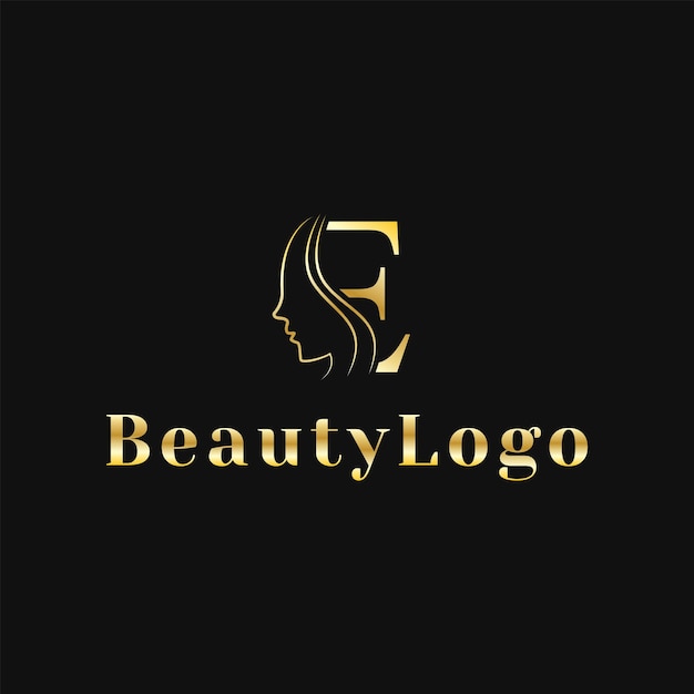 Ilustración vectorial gráfico letra e lujo para diseño de logotipo de belleza de lujo