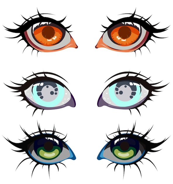 ilustración vectorial gráfico del ojo perfecto para el diseño de animación cartón anime personas ojos