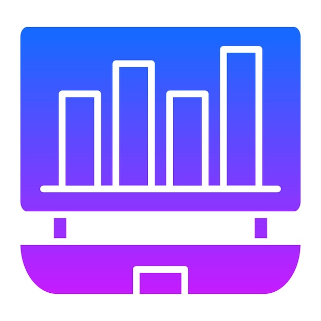 Ilustración vectorial de gráficos de barras en línea