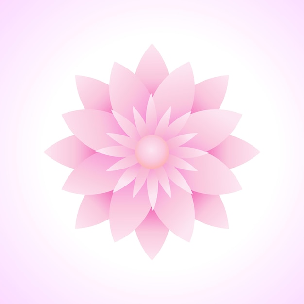 Ilustración vectorial de gráficos de flores de loto vistos desde arriba adecuados para elementos de diseño de decoración degradado de color rosa suavexA