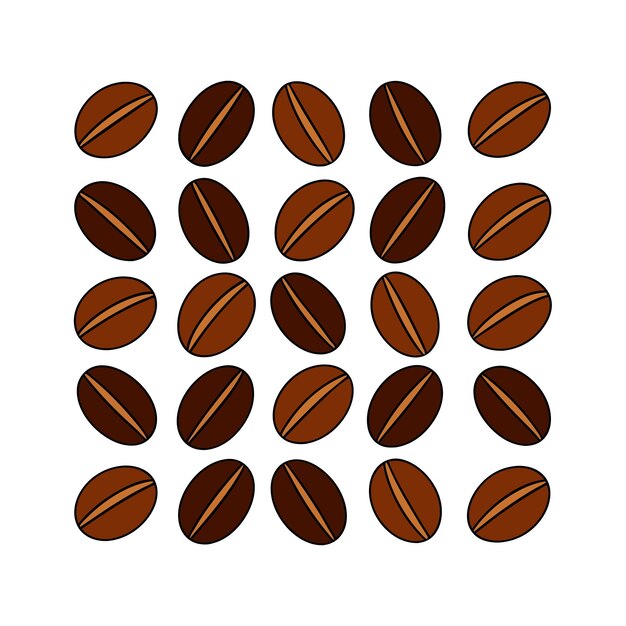 Ilustración vectorial de los granos de café