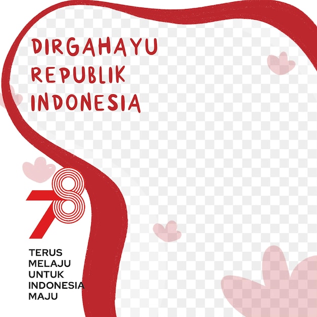 Vector ilustración vectorial gratis lindo kemerdekaan indonesia twibbon 17 agustus bandera indonesia