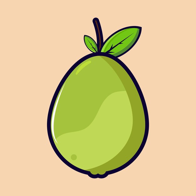 Ilustración vectorial gratuita de guayaba diseño vectorial de alimentos diseño premium de icono plano