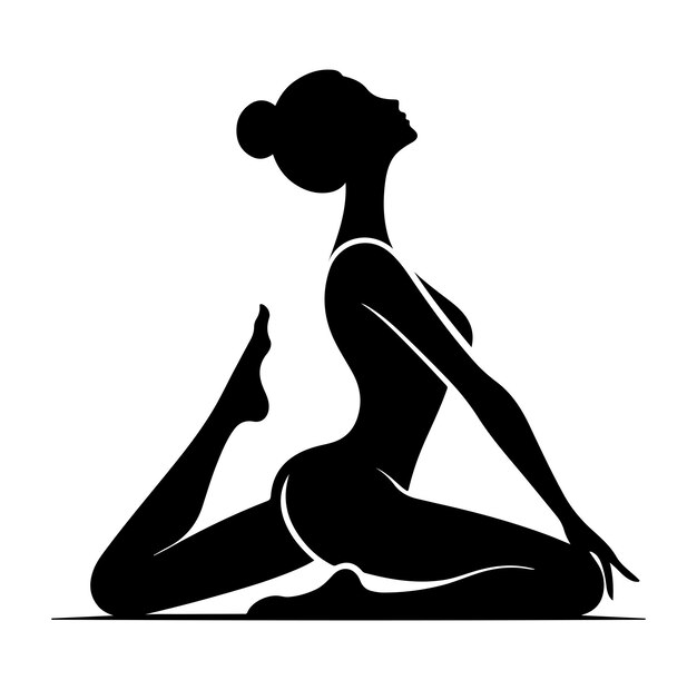 Ilustración vectorial gratuita de la silueta femenina del yoga vectorial