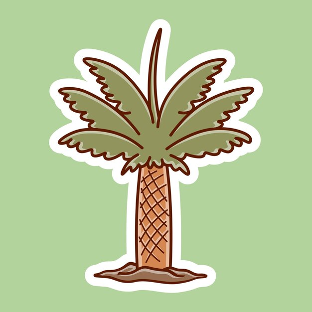 ilustración vectorial gratuita del tema del Ramadán pegatina de palma de dátiles