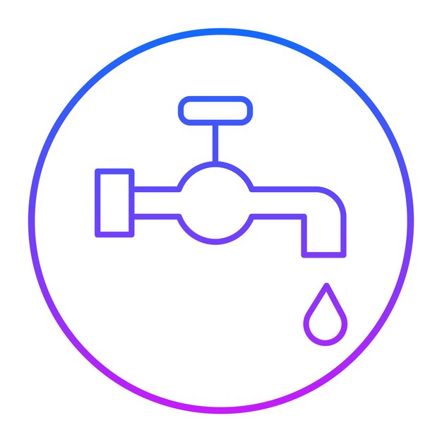 Ilustración vectorial del grifo de agua