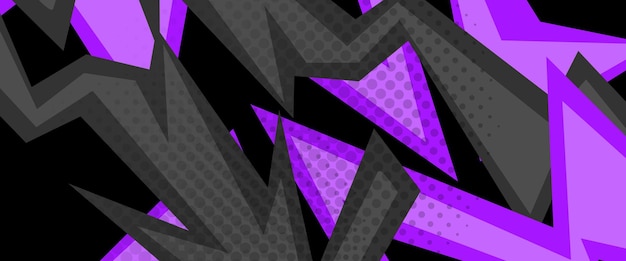 Ilustración vectorial gris púrpura violeta y negra estandarte abstracto estilo deportivo de velocidad con rayas geométricas diseño de estandarte de carreras de rayas gráficas para envoltura de vehículos carreras de automóviles rally aventura librea