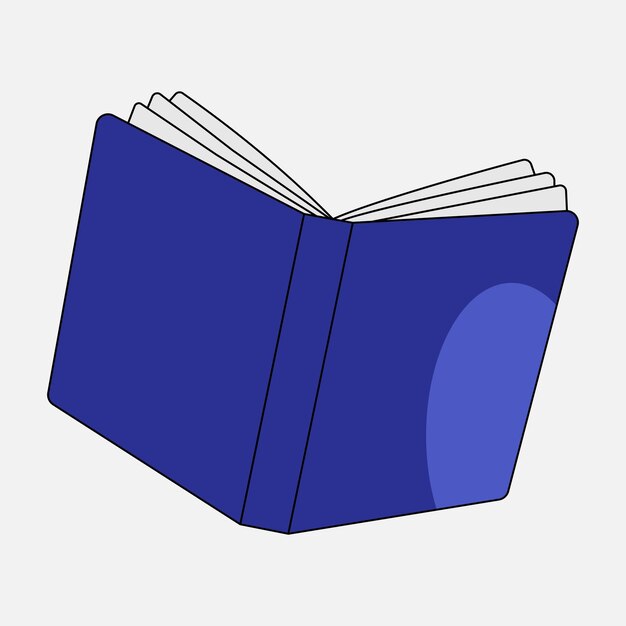 Ilustración vectorial gruesa de libro azul