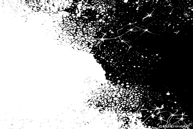 Ilustración vectorial de un grunge delineado en negro con una apariencia texturizada aislada en un blanco