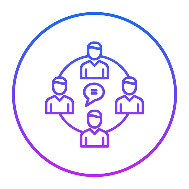 Ilustración vectorial de grupo de discusión