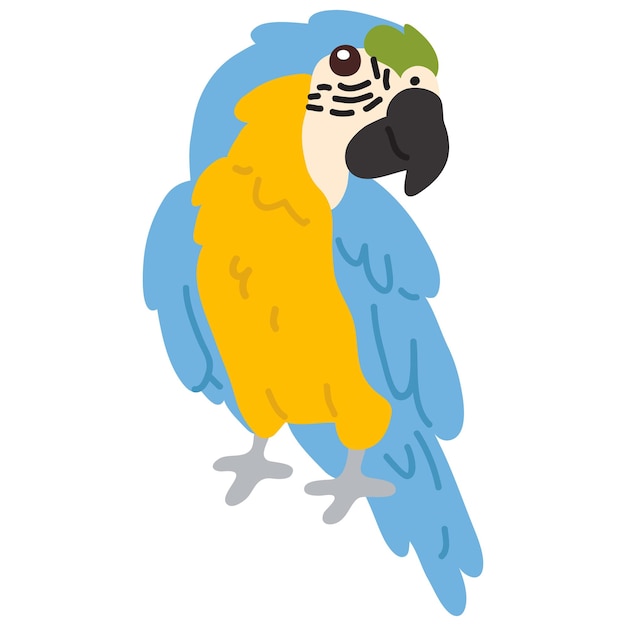 Vector ilustración vectorial de un guacamayo lindo para tarjetas de felicitación de sellos digitales