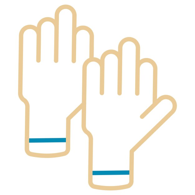 Ilustración vectorial de guantes de goma