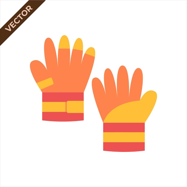 Ilustración vectorial de guantes de trabajo Ilustración vectoria con tema de construcción Trabajo