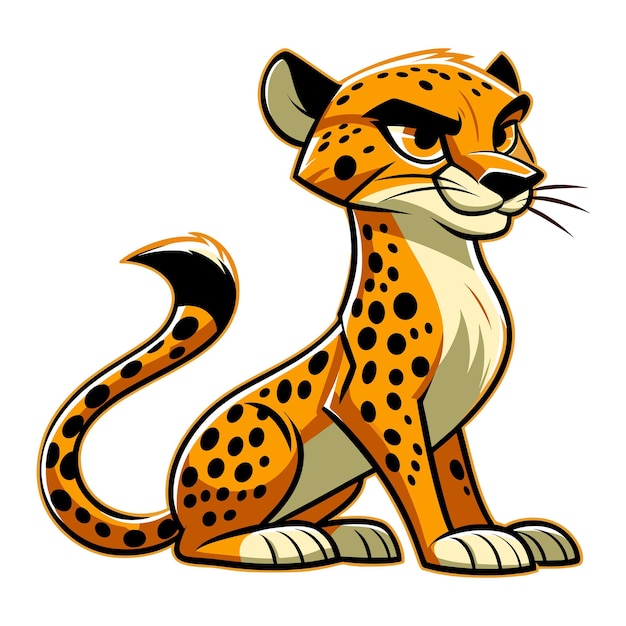 Ilustración vectorial del guepardo de dibujos animados