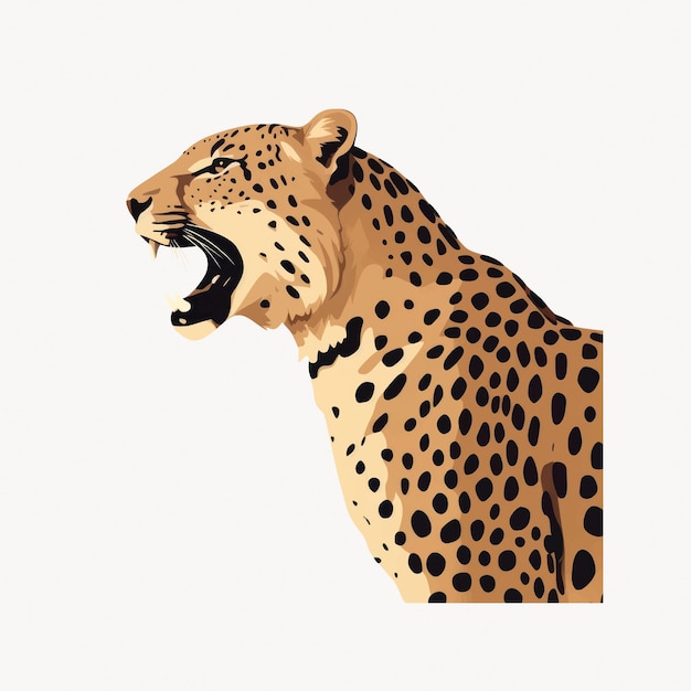Ilustración vectorial del guepardo rugiente