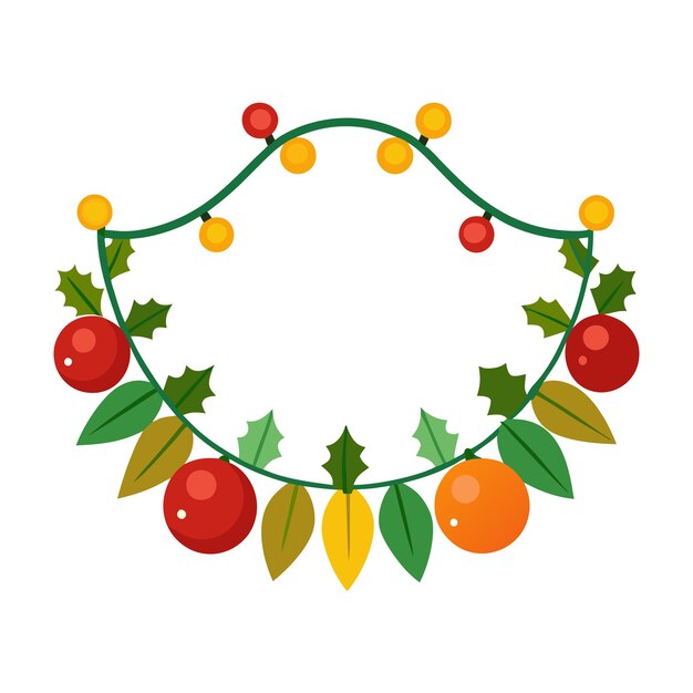 Ilustración vectorial de la guirlanda de Navidad