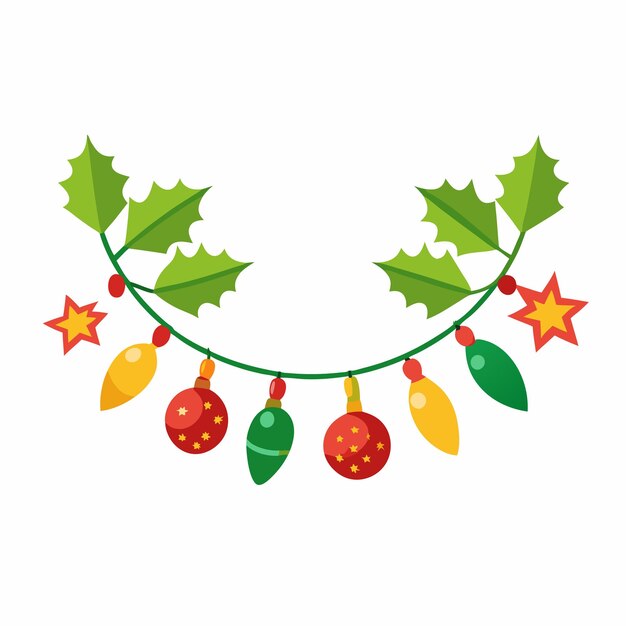 Ilustración vectorial de la guirlanda de Navidad