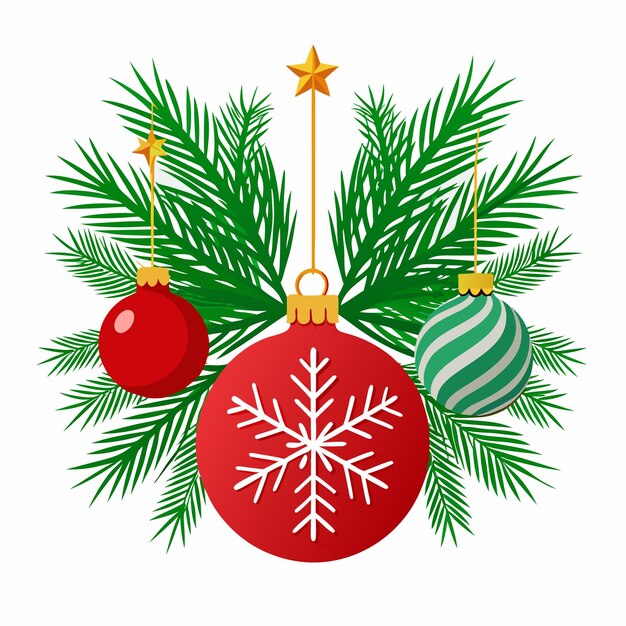 Ilustración vectorial de la guirlanda de Navidad