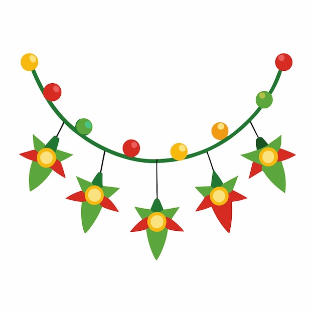 Ilustración vectorial de la guirlanda de Navidad