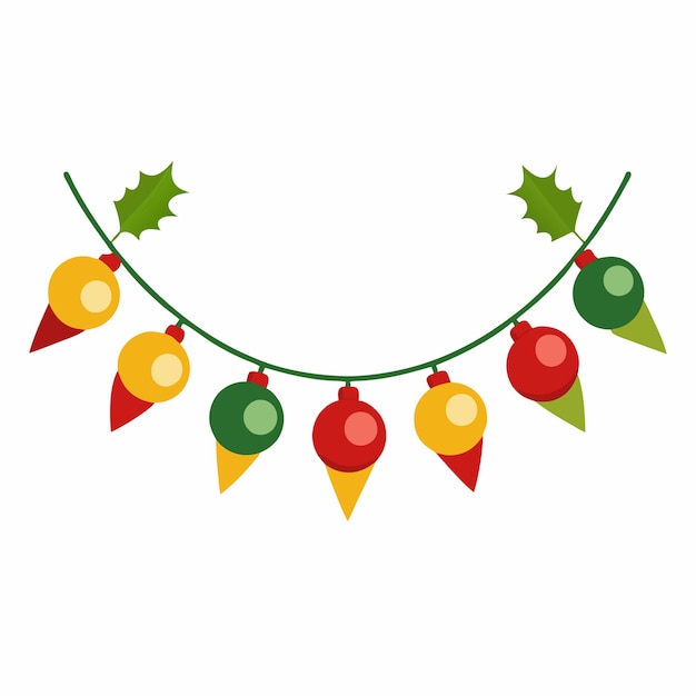 Ilustración vectorial de la guirlanda de Navidad