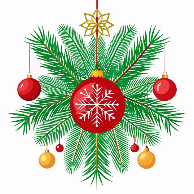 Ilustración vectorial de la guirlanda de Navidad