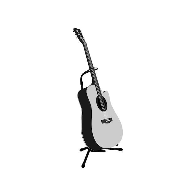 Ilustración vectorial de una guitarra acústica Instrumentos musicales desplumados