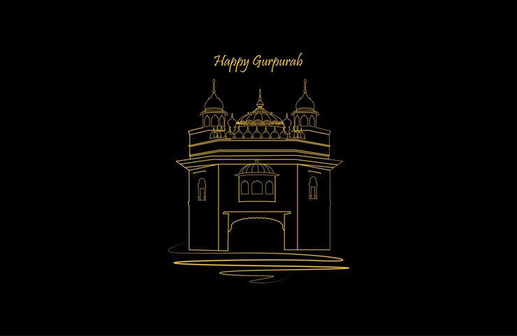 Vector ilustración vectorial de guru nanak prakash parv happy gurpurab