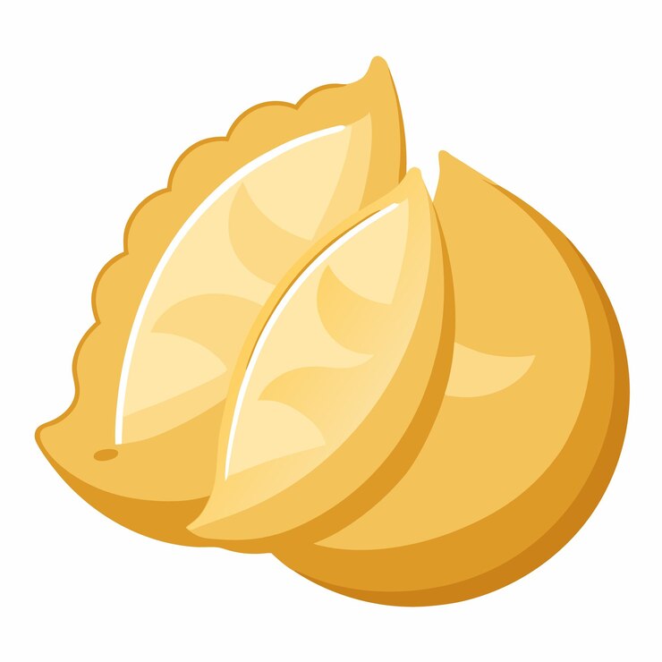 Vector ilustración vectorial de gyoza aislada en un fondo blanco