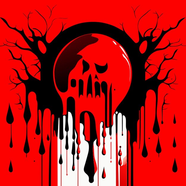 Vector ilustración vectorial de halloween con goteo de sangre