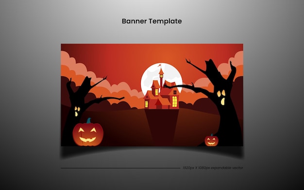 Ilustración vectorial de Halloween (se puede utilizar como banner de bienvenida)