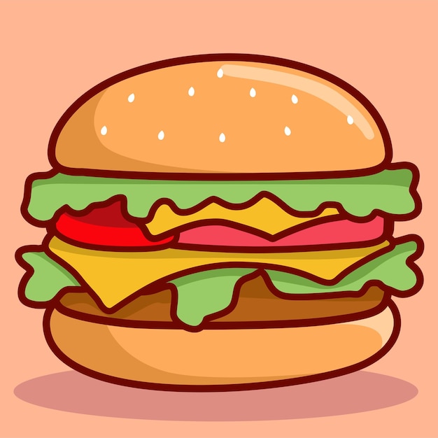 Ilustración vectorial de hamburguesas de comida chatarra y comida rápida