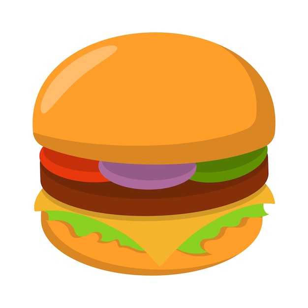 Ilustración vectorial de hamburguesas planas