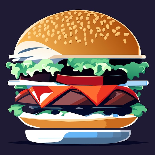 Ilustración vectorial de las hamburguesas