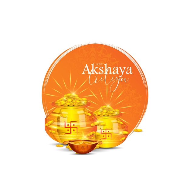 Ilustración vectorial de Happy Akshaya Tritiya.