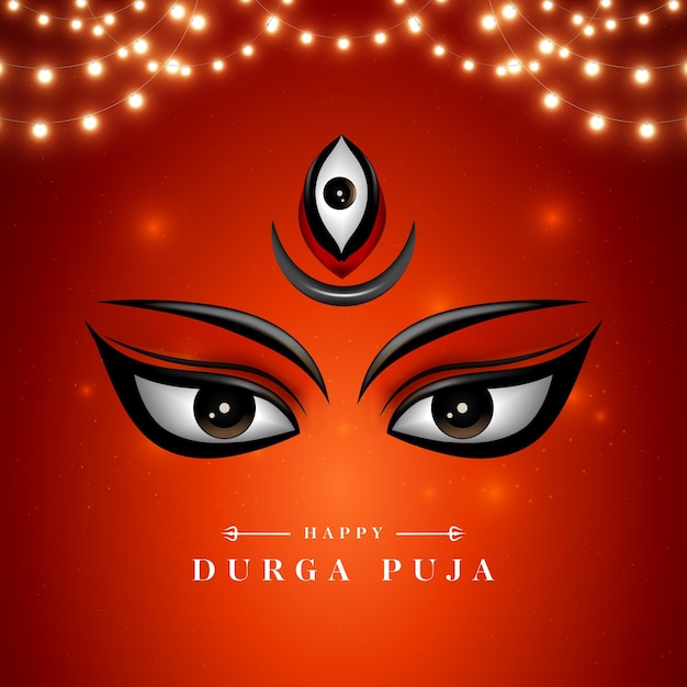 Ilustración vectorial de Happy durga puja