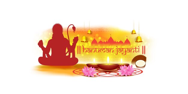 Ilustración vectorial de Happy Hanuman Jayanti desea saludar