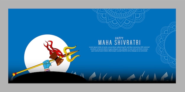Ilustración vectorial de Happy Maha Shivratri desea banner