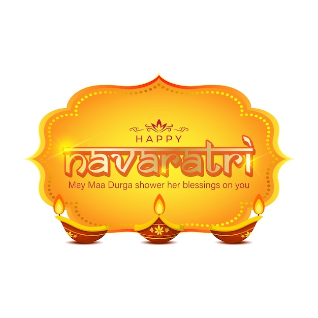 Ilustración vectorial de Happy Navratri desea tarjeta de felicitación