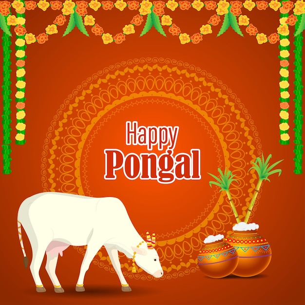 Ilustración vectorial de Happy Pongal