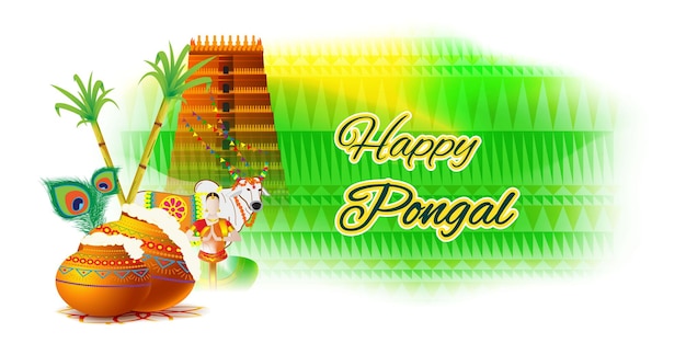Ilustración vectorial de Happy Pongal