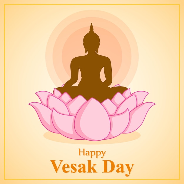 Ilustración vectorial para happy vesak day buddha purnima