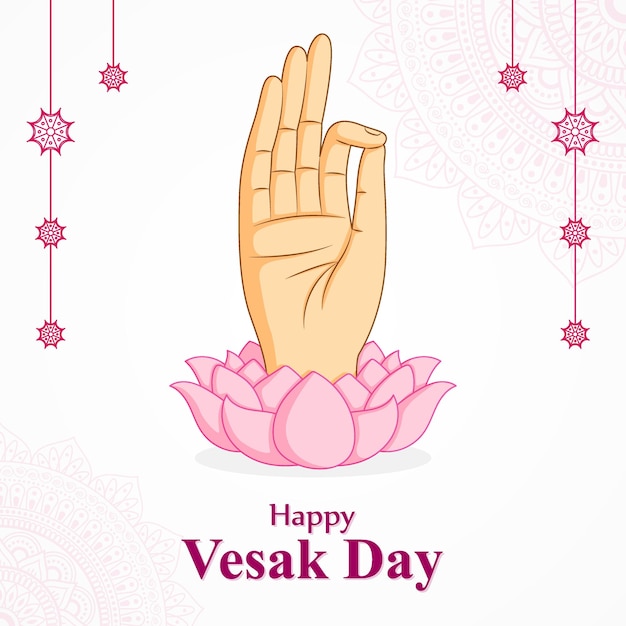 Ilustración vectorial para Happy Vesak Day Buddha Purnima